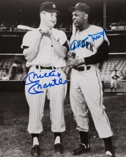 Mickey Mantle Willie Mays Autographed 8x10 Baseball HOF Signed Reprint Photo