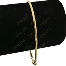 Designer Inspired Genuine 18K Yellow Gold Filled 8 inch 2mm Snake Chain Bracelet