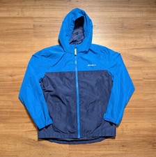 Eddie Bauer Rain Jacket Unisex Kids Size Large 14/16 Blue Green Spring Casual