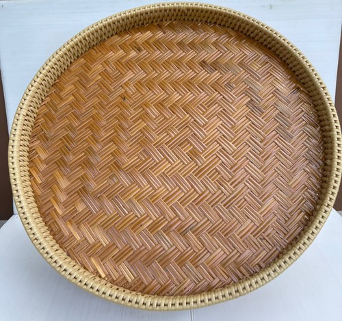 Vintage Thai Handicraft Round Table Tray Rattan Khantoke Set &Rattan Food Cover - Picture 31 of 46