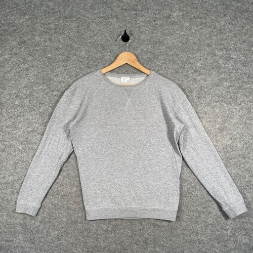 Sunspel Jumper Womens UK 6 Grey 100% Cotton Long Sleeve Pullover Sweater