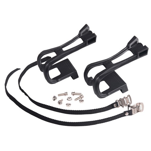 1 Pair Bicycle Pedal Cycling Bike Toe Clip Pedals with Strap Belts mSR THYHUKHN - Picture 10 of 11