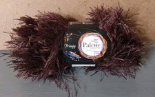 Palette Collection Fringy Yarn Eyelash Chocolate 11654-25 55 Yards 2 Skeins