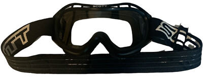 Scott Ski Goggles Adult Black And White Inside Rubber Grip Strap for Extra Hold