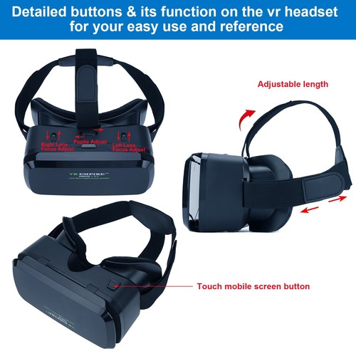 Cell Phone Virtual Reality (vr) headsets, VR EMPIRE VR Headset, Phone VR - Afbeelding 18 van 44