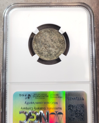 1842 Zs OM MEXICO SILVER 1 REAL CAP & RAYS NGC VF 35 RARE NICE COIN - Picture 2 of 3