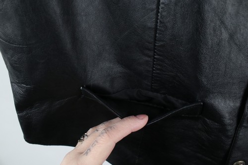 Vintage 90s Scully Mens Large Soft Leather Western Button Vest Jacket Black - Picture 4 of 15