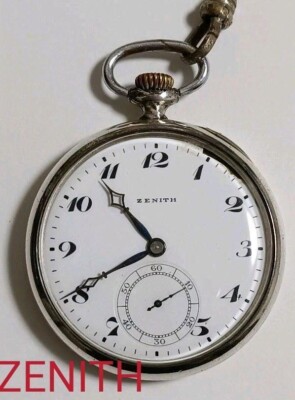 ZENITH Pocket Watch Open-Face Vintage Hand-winding Antique Working