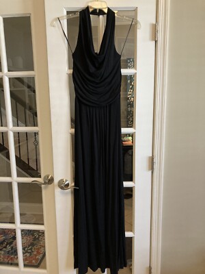 The Limited Maxi Halter Cowl Neck Dress Black Sz S | eBay