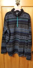 Eddie Bauer Womens Multicolor Aztec Print Long Sleeve 1/4 Zip Fleece Pullover L