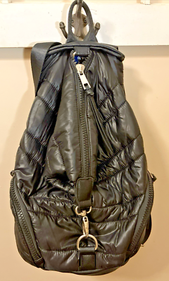 Sondra Roberts Squared Backpack Purse Quilted Black Puffer  display picture 1