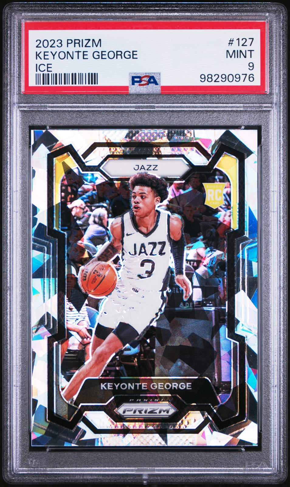 2023 Panini Prizm #127 Keyonte George Ice PSA 9