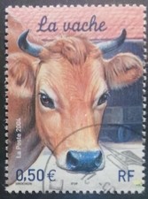 FRANCE 2004- OBLITÉRÉ  YT 3664  " Animaux de la ferme:  LA VACHE " CACHET ROND