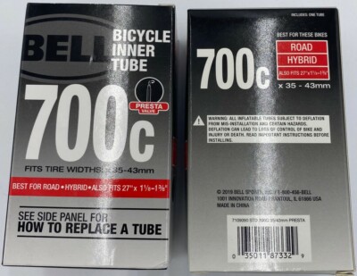 Chambre à Air Vélo BELL 700c Pour Pneus 35-43 Mm - Valve Presta 32 Mm - Route/hybride