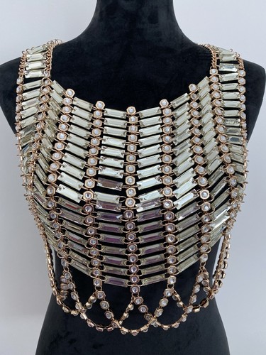 NEU MIT ETIKETT KRISTALL KETTE VERZIERT TOP ONE SIZE - Bild 1 von 4