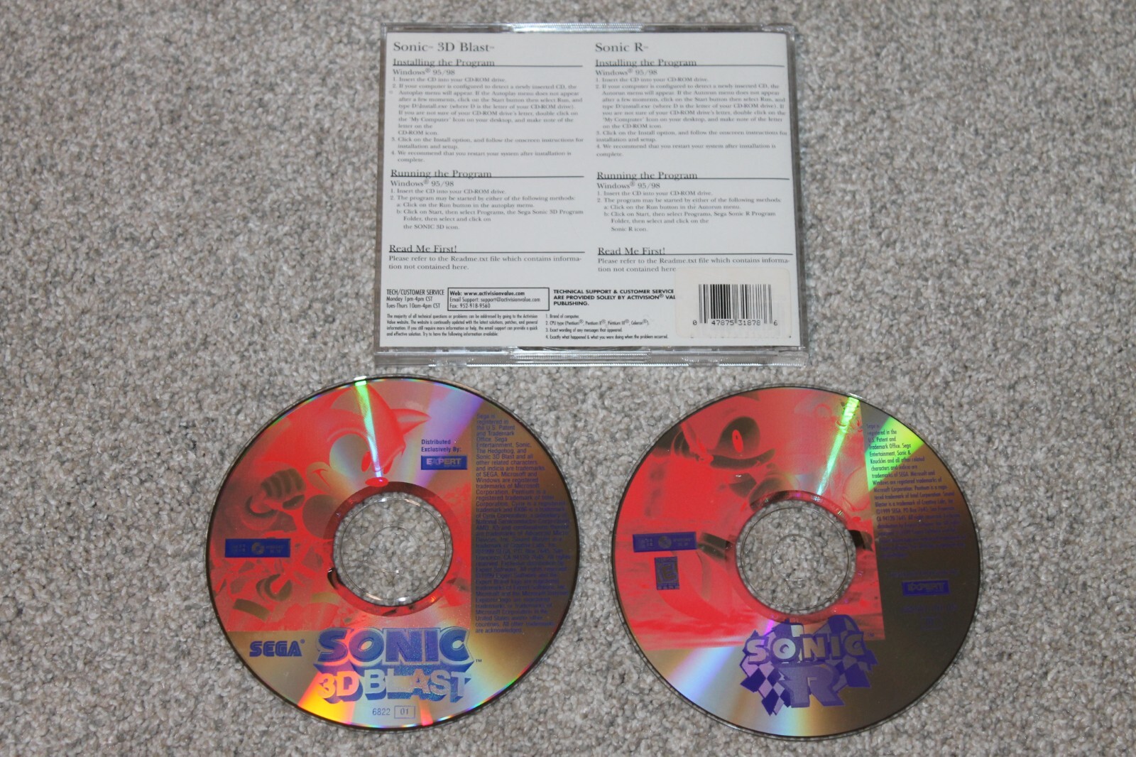 Twin 2 Pack: Sonic 3D Blast/Sonic R (PC, 2002) PC Win 95/98 47875308657 ...