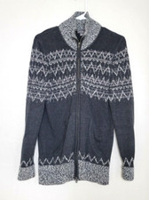 Eddie Bauer Cardigan Sweater Long Sleeve 100 Cotton Gray full zip
