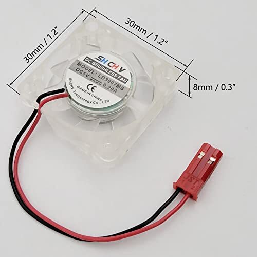 4Pcs 0.25A DC 5V Cooling Radiator Fans 30x30mm LED Blue Light Brushless CPU - Picture 4 of 4