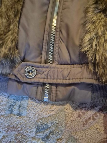 Diesel Contrast Fur Brown Bomber Jacket, Zip Men's High Neck Size: Small - Picture 10 of 19