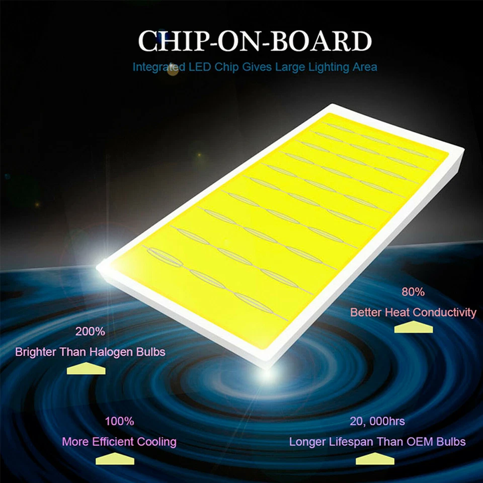 9012 LED Headlight Bulbs High/Low Beam for Ford Police Interceptor Sedan 13-2019 - Image 2 of 4