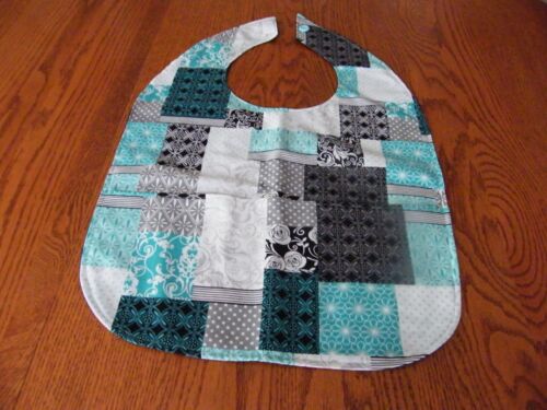 Adult Bib Clothing Protector with Pockets Handmade Elderly Handicapped Disabled