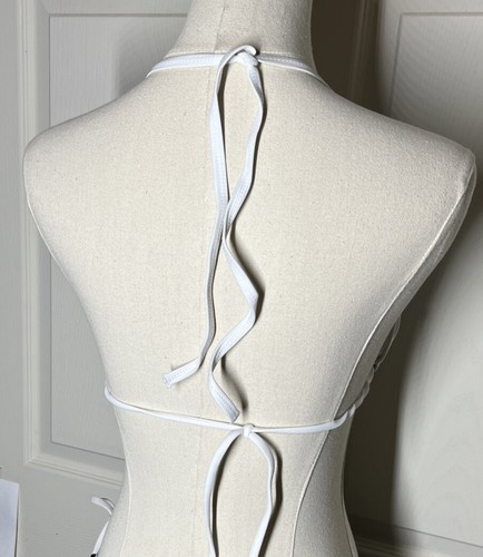 Suvimuga Women’s Sexy Halter String Triangle Padded Bikini Top - White Size S - 第 5/5 張圖片
