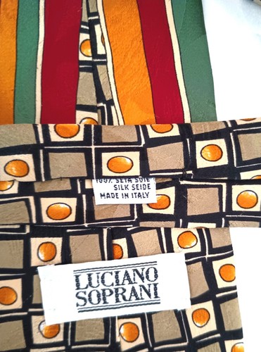 Vintage Luciano Soprani Necktie Men's Classic Multicolor 100% Silk Italian Made - Picture 2 of 14