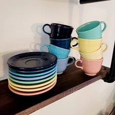 Fiesta Ware Homer Laughlin Tea Coffee Cup Saucer Set Retired Colors