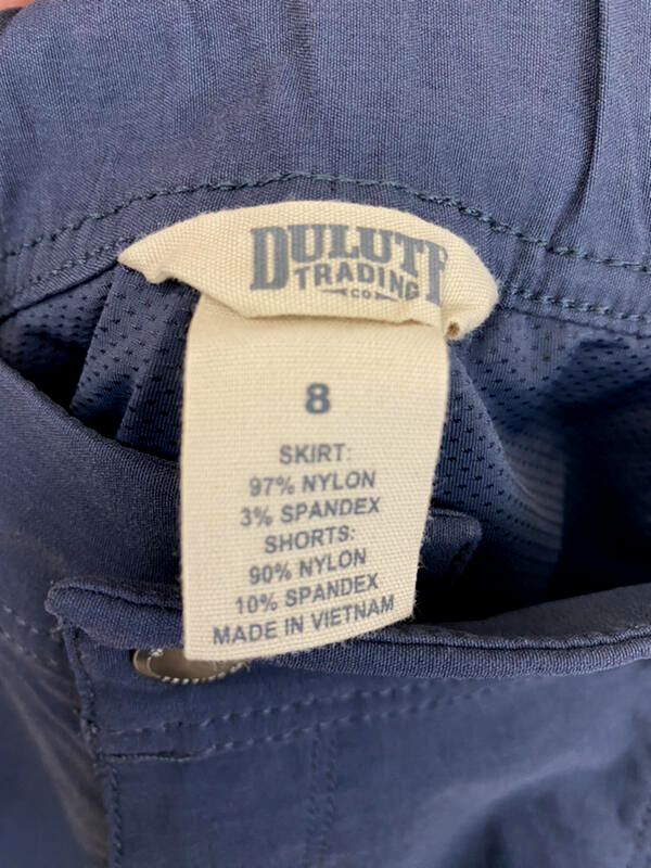 Skort (jupe-short) Duluth Trading Co – Taille 18 – Bleu Gris – Léger Et Technique – Pour Randonnée