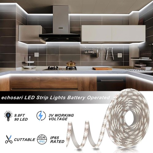 Battery Operated Led Strip Lights White with Remote 8 Modes Dimmable Timer Se... - Picture 4 of 8