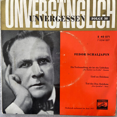 FEDOR SCHALJAPIN: Unvergessen - Folge 38 (EP Electrola E 40 071 / Mono)