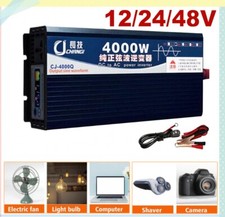 4000W Pure Sine Wave Inverter DC 12V 24V 48V to AC 110V Car Power Converter New