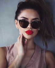 Vintage Ronette My Girl Cat Eye Metal Corners Women Oversized Big Sunglasses