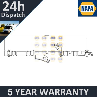 Fits Toyota Auris 2006-2018 + Other Models NAPA Front Right Brake Hose