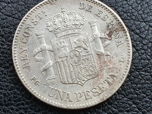 SILVER 1 PESETA 1893 (93) PG-L ALFONSO XIII - Picture 8 of 11