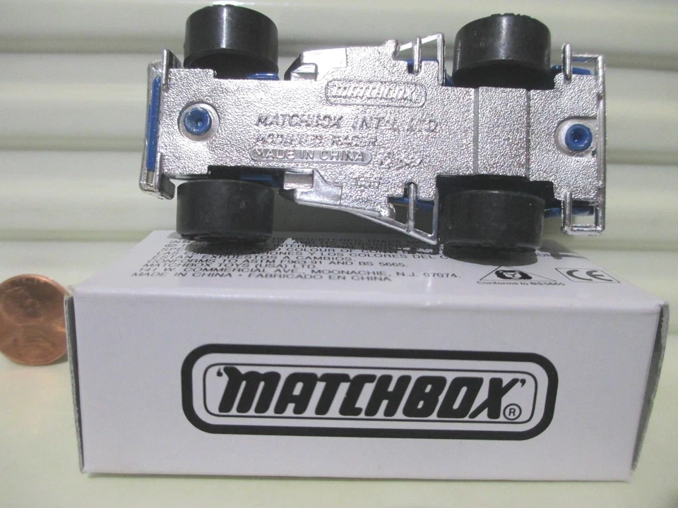 Matchbox 1992 MIKE McLAUGHLIN Modified PROMOTIONAL BLUE SEAT Race Car Mint Boxed - Image 4 of 4