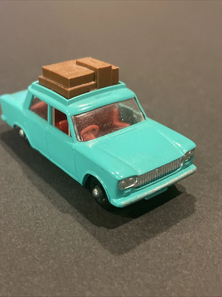 MATCHBOX LESNEY NO. 56 FIAT 1500 With Luggage Rack and No23 Caravan Trailer NM - Image 4 of 4