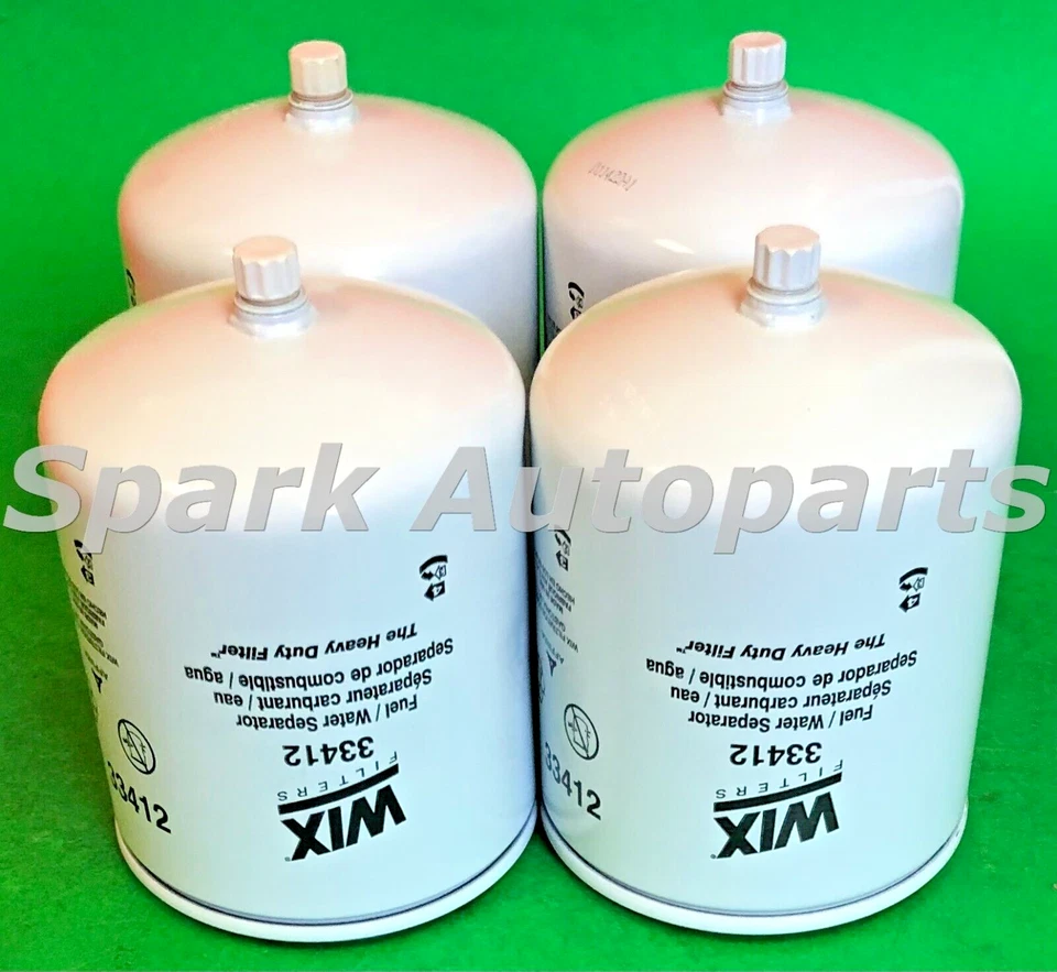 New Lot of 4 Fuel Water Separator Filter WIX 33412 For FREIGHTLINER, THOMAS — 第 2/3 张图片