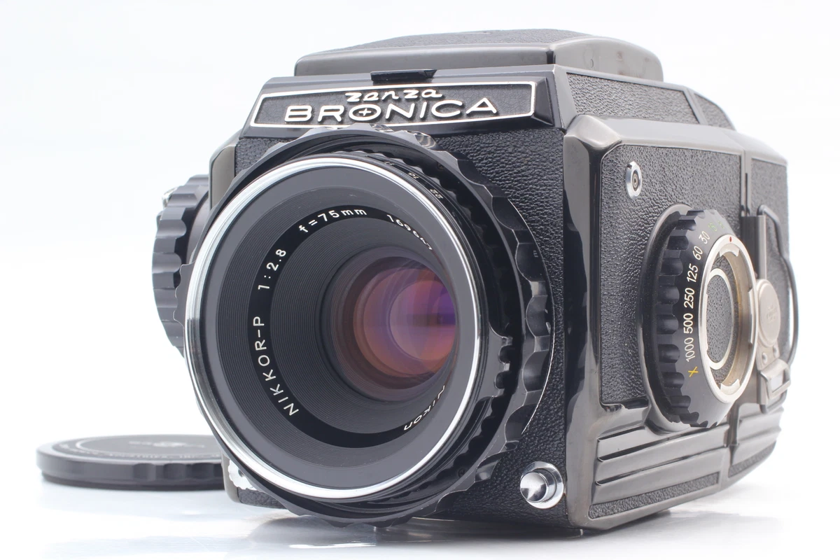 [N MINT+++] Zenza Bronica S2 Black Late Body Nikkor P 75mm f/2.8 Lens From  JAPAN
