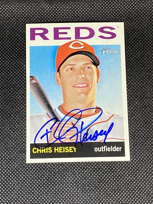 Chris Heisey Cincinnati Reds 2013 Topps Heritage Signed Auto Card #353 ~ COA