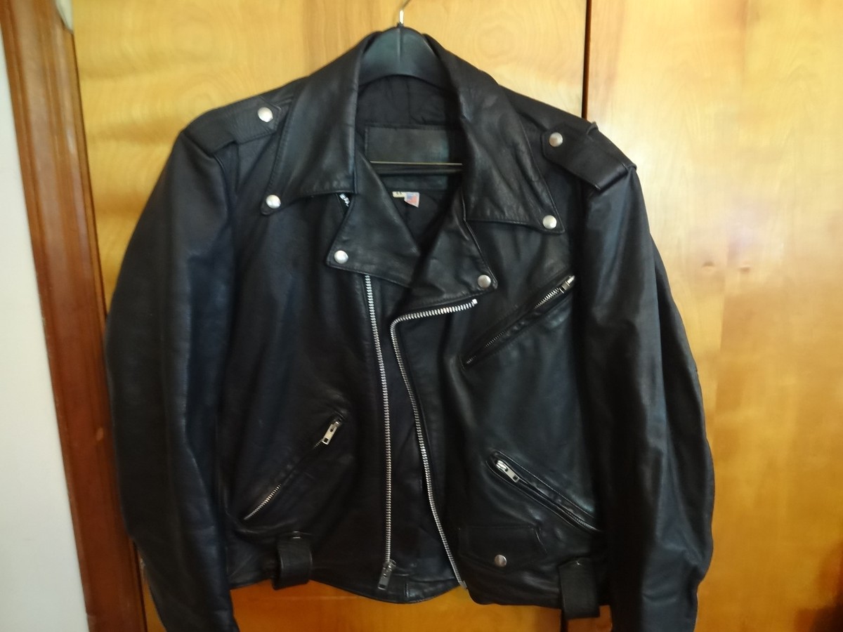 VINTAGE LEATHER HARLEY DAVIDSON MOTORCYCLE JACKET SIZE 44