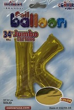 40  Inch Large Gold Letter Balloon, Letter K Big Size Jumbo Helium Mylar