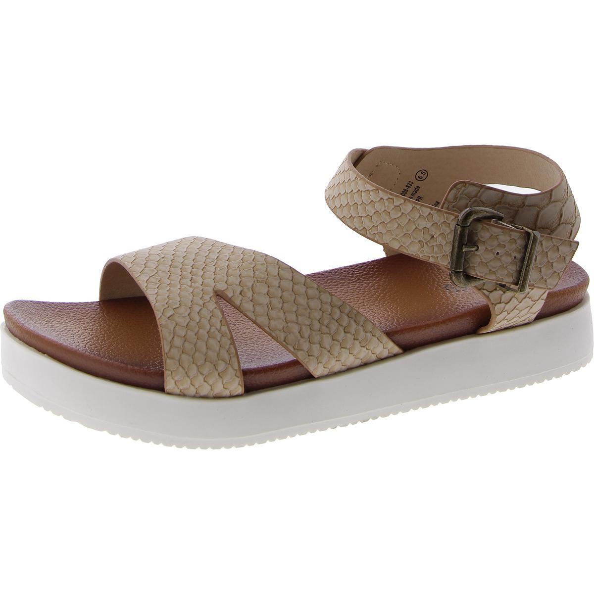 Не оцененные по рейтингу женские туфли Carmel из искусственной кожи с открытым носком и ремешком на щиколотке BHFO 9332