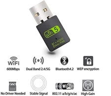 (1)USB WiFi Bluetooth Adapter, 600Mbps Dual Band 2.4/5Ghz Wireless,‎ITLY-JS-1109