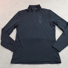 Ten Thousand Sweater Medium Black 1/4 Zip Pullover Base Layer Thermal Waffle