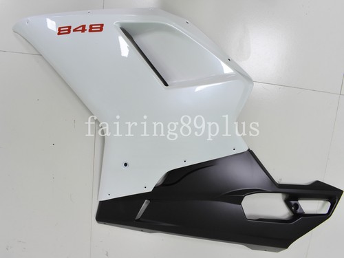 Pearl White Matte Black ABS Injection Fairing Kit Fit for Ducati 848 2007-2011 - Picture 4 of 9