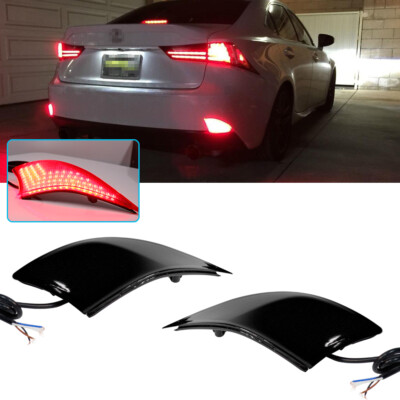 For 14-up Lexus IS250 IS350 Rear Bumper Reflectors LED Brake Turn Signal Lights