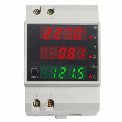 DIN Rail Electricity Usage Monitor, AC80-300V Voltage Single Phase Multimeter - Picture 2 of 7
