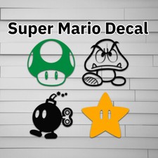 Mushroom Goomba Bombomb Star Vinyl Decal superstar 1up sticker 
