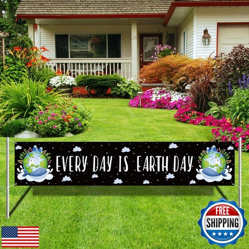Rvsticty Earth Day Decorations Every Day is Earth Day Banner for Fence Yard L - Picture 4 of 5